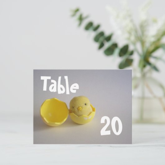 Numéro de table jaune Carte postale (Debout devant)