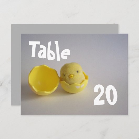 Numéro de table jaune Carte postale (Devant / Derrière)