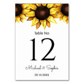 Numéro de table jaune Mariage blanc Tournesol (Par défaut)