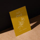 Numéro De Table Jaune Moutarde Profond Mariage Olive | Élégant Aut