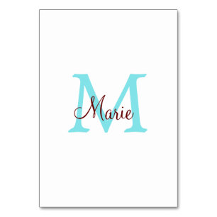 Numéro De Table jeté simple minimal ajouter nom monogramme rose ro