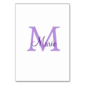 Numéro De Table jeté simple minimal ajouter nom monogramme rose ro (Dos)