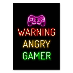 Numéro De Table Jeu Avertissement Gamer en colère