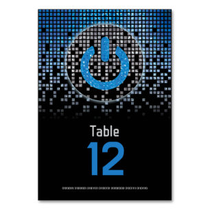 Numéro De Table Jeu vidéo noir bleu Gamer Bar Mitzvah