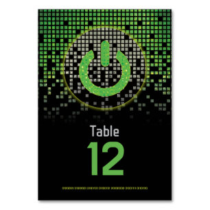 Numéro De Table Jeu vidéo noir vert Gamer Bar Mitzvah