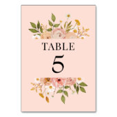 Numéro De Table Joli décor bohème fleuri mariage (Dos)