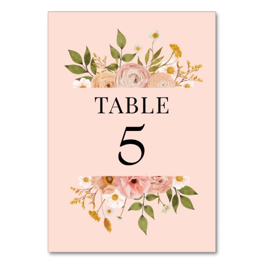 Numéro De Table Joli décor bohème fleuri mariage (Par défaut)