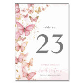 Numéro De Table Joli Papillons rose doux 16 Quince Anniversaire (Par défaut)