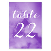 Numéro De Table Joli Puffy Purple Nuages Tintés Blanc Numéroté (Dos)