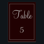 Numéro De Table Joli violet et Mariage gris<br><div class="desc">Jolie pancarte mariage violet et gris. Ce design est composé d'un arrière - plan violet foncé avec du texte en gris. Il y a aussi une frontière grise. Très facile à customiser. Commandez les vôtres dès aujourd'hui !</div>