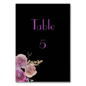 Numéro De Table Jolie Aquarelle noire et violette Beauté (Dos)