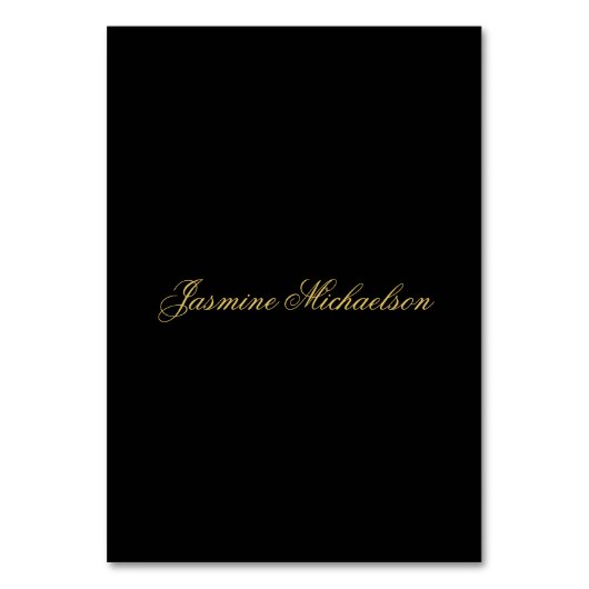 Numéro De Table Jolie calligraphie chic nom noir et or (Par défaut)