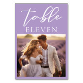 Numéro De Table Jovely Lilac White Script Couple Mariage photo (Par défaut)