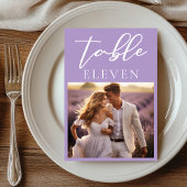 Numéro De Table Jovely Lilac White Script Couple Mariage photo
