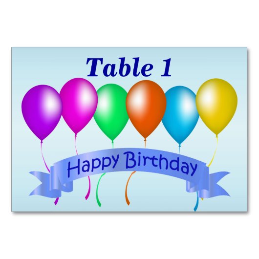 Numéro De Table Joyeuse bannière d'anniversaire rangée de ballons  (Dos)