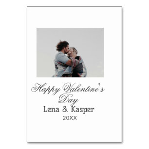Numéro De Table Joyeuse Saint-Valentin couple photo moderne simple