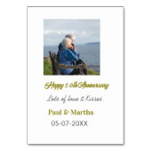 Numéro De Table Joyeux 50e anniversaire ajouter nom date photo  (Dos)