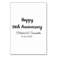 Joyeux 50e anniversaire ajoutez nom du couple date