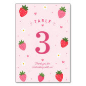 Numéro De Table Joyeux Anniversaire Fraise Rose Sucré (Par défaut)