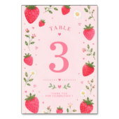 Numéro De Table Joyeux Anniversaire Fraise Sucré (Dos)
