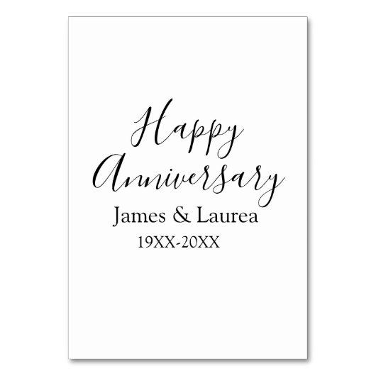 Numéro De Table Joyeux anniversaire mariage nom date année simple  (Par défaut)