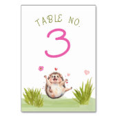 Numéro De Table Joyeux Baby shower de fête de Hérisson (Dos)