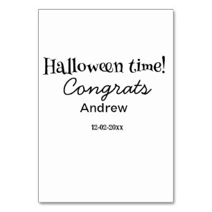 Numéro De Table Joyeux Halloween félicitations nom date année dipl