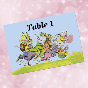 Numéro De Table Joyeux Pâques courir les lapins Pastel