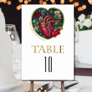 Numéro De Table Jusqu'à ce que la mort nous sépare Gothique Cœur O