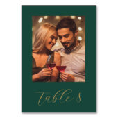 Numéro De Table Juste Marié Mariage Photo Vert Et Or (Par défaut)