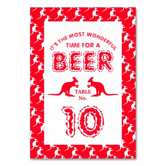 Numéro De Table Kangaroo Beer, fête de Noël australienne (Par défaut)