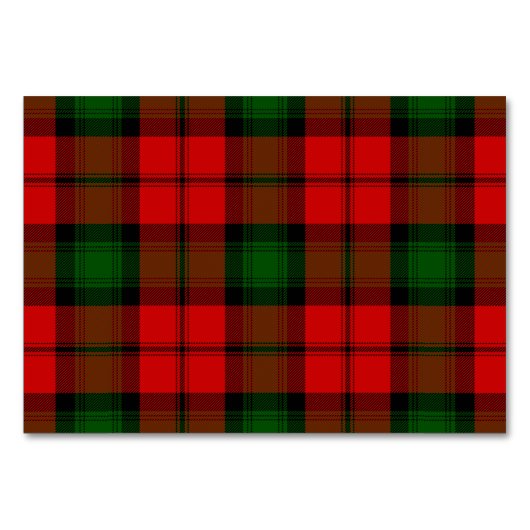 Numéro De Table Kerr tartan rouge vert plaid (Devant)