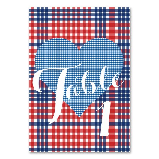 Numéro De Table Kitsch Pays Rouge Blanc Bleu Barbecue Party (Dos)