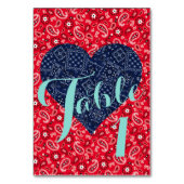 Numéro De Table Kitsch Red & Blue Mariage campagnard Party (Dos)