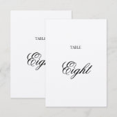Numéro de table kraft en calligraphie noire Script (Devant / Derrière)