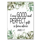 Numéro De Table La Bible Verse James Card (Dos)