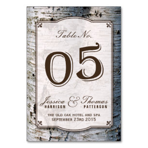 Numéro De Table La Collection de Mariage Rustique Silver Birch Tre