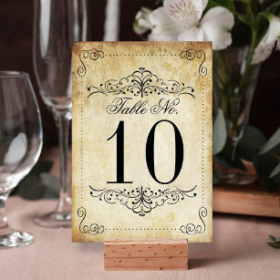 Numéro De Table La collection de mariage vintage fleurie et ornée