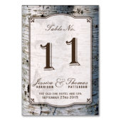 Numéro De Table La collection de Mariages Rustic Silver Birch Tree (Dos)
