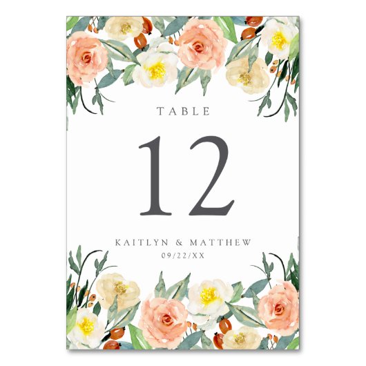 Numéro De Table La collection de Mariages Spring Blossoms (Dos)