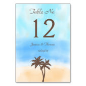 Numéro De Table La collection de mariages Watercolor Beach (Dos)