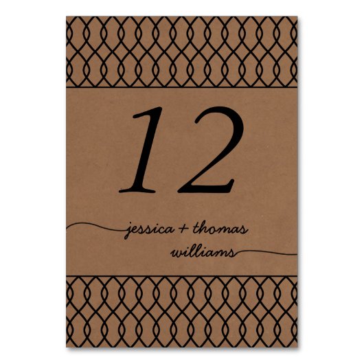 Numéro De Table La collection de Mariages Whimsical Kraft moderne (Par défaut)