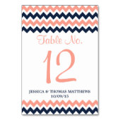 Numéro De Table La collection Mariage moderne Chevron - Rose & Nav (Par défaut)