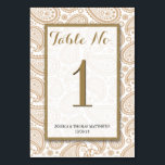Numéro De Table La collection Mariage moderne de Paisley - Brown<br><div class="desc">Simple mais élégant, la collection moderne paisley mariage est un design étonnant avec une belle impression de cachemire dans une couleur brun et blanc doux, qui est parfait pour toute célébration mariage moderne. Ces cartes de numéro de table peuvent être personnalisées pour votre occasion spéciale et feraient les cartes parfaites...</div>