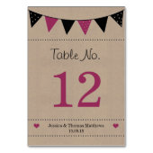 Numéro De Table La collection moderne de Mariages à bascule rose (Dos)