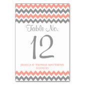 Numéro De Table La collection moderne de Mariages Chevron - rose e (Dos)