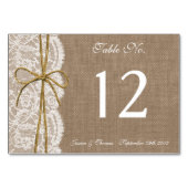 Numéro De Table La collection Rustique de Mariages de Bow Twine (Dos)