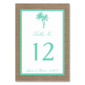 Numéro De Table La collection Tropical Palm Tree Beach Wedding (Dos)