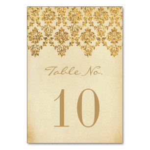 Numéro De Table La collection Vintage Glam Gold Mariage damassé