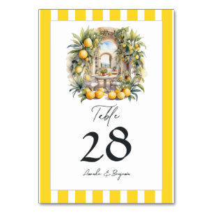 Numéro De Table "La Dolce Vita" Verger de Citrons Mariage Italien